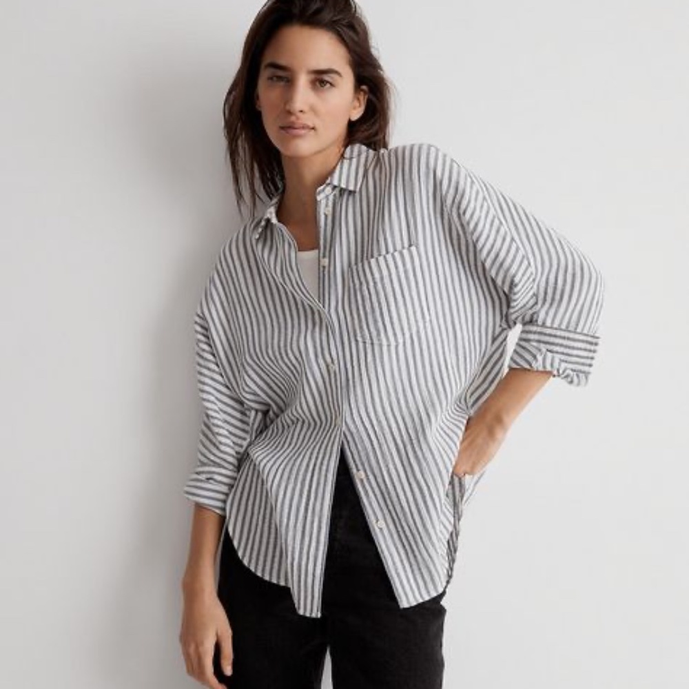 Madewell Long-Sleeve Dolman Shirt in Stripe